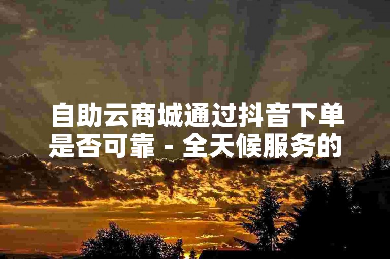 自助云商城通过抖音下单是否可靠 - 全天候服务的在线自助下单系统 localhost。