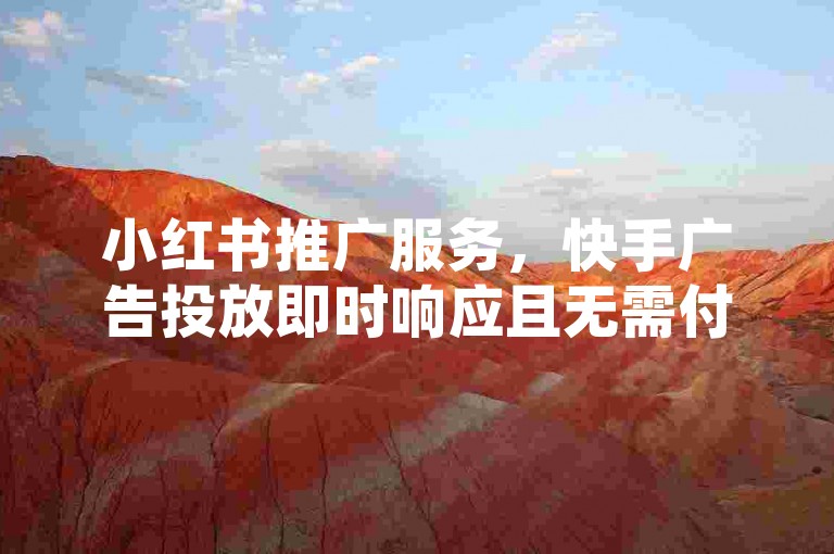小红书推广服务，快手广告投放即时响应且无需付费。