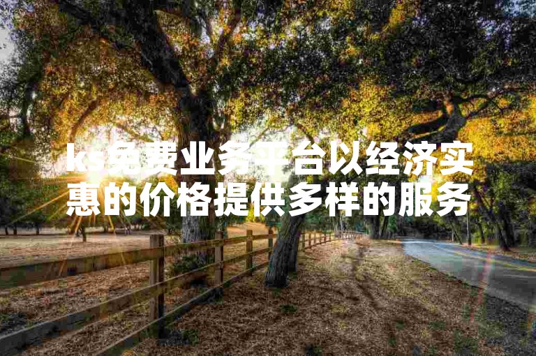 ks免费业务平台以经济实惠的价格提供多样的服务选项。
