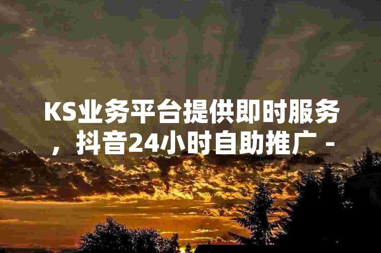 KS业务平台提供即时服务，抖音24小时自助推广 - dy点赞下单平台 - 斗音在线刷赞全天候服务。