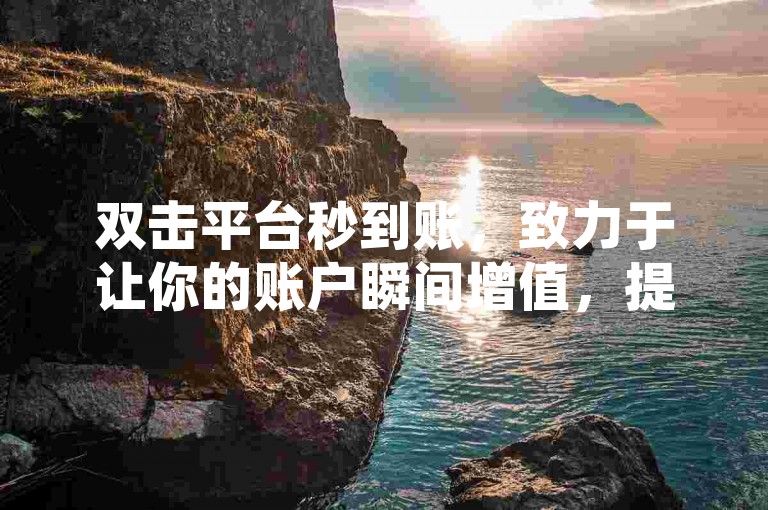 双击平台秒到账，致力于让你的账户瞬间增值，提供极速双击服务。