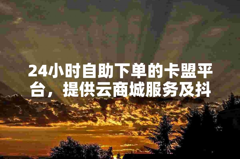 24小时自助下单的卡盟平台，提供云商城服务及抖粉互助工具，支持全天候在线下单。