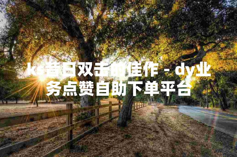 ks昔日双击的佳作 - dy业务点赞自助下单平台