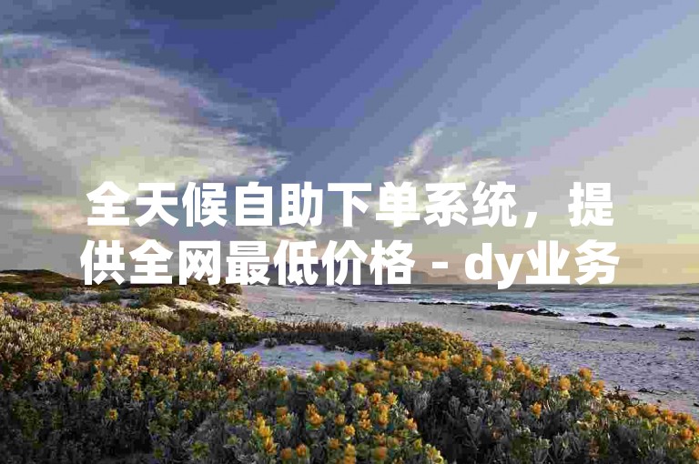 全天候自助下单系统，提供全网最低价格 - dy业务自助下单平台广西。