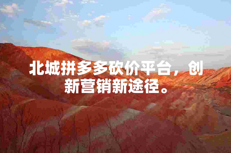 北城拼多多砍价平台，创新营销新途径。