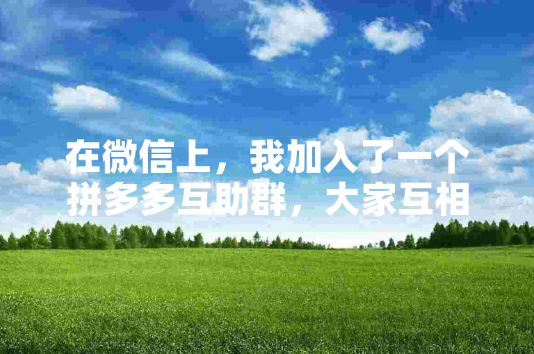 在微信上，我加入了一个拼多多互助群，大家互相帮助进行砍价活动。