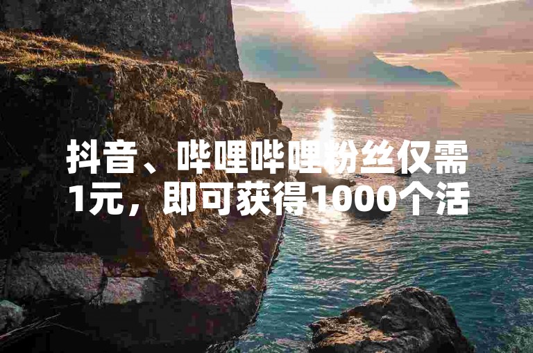 抖音、哔哩哔哩粉丝仅需1元，即可获得1000个活跃粉丝（快手B站，1元助力你的社交媒体粉丝数量突破千关）。
