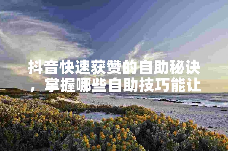 抖音快速获赞的自助秘诀，掌握哪些自助技巧能让你在抖音轻松收获无数点赞？新手必读！