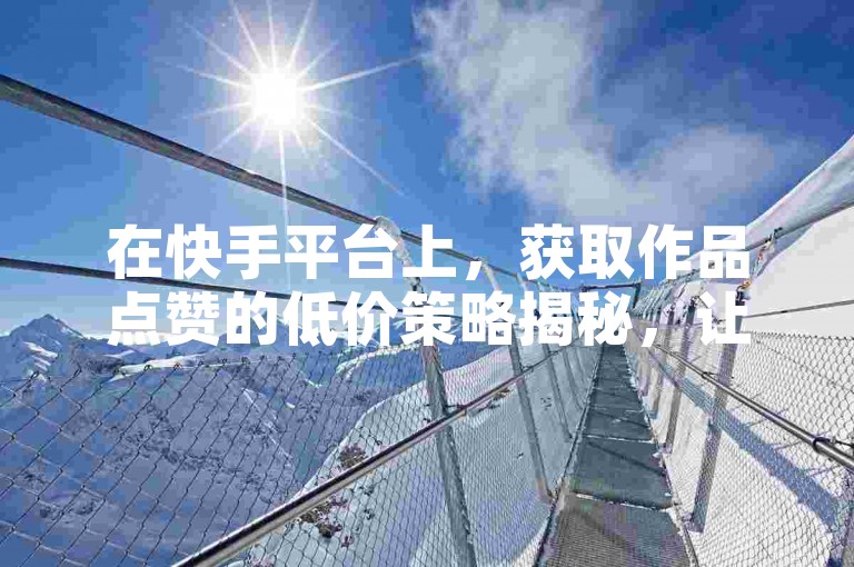 在快手平台上，获取作品点赞的低价策略揭秘，让你轻松提升人气！