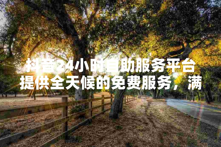 抖音24小时自助服务平台提供全天候的免费服务，满足用户随时的需求。