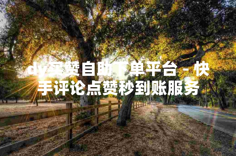 dy买赞自助下单平台 - 快手评论点赞秒到账服务