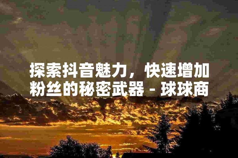 探索抖音魅力，快速增加粉丝的秘密武器 - 球球商城，自助下单网站，B站卡盟业务，微利也能创造奇迹！