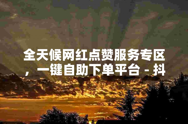 全天候网红点赞服务专区，一键自助下单平台 - 抖音优惠业务通道 - 快手人气提升链接。