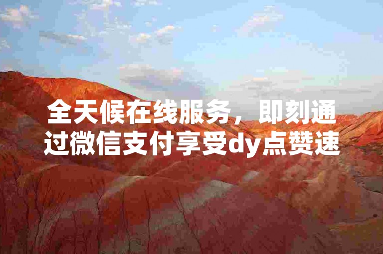 全天候在线服务，即刻通过微信支付享受dy点赞速达平台带来的便捷。