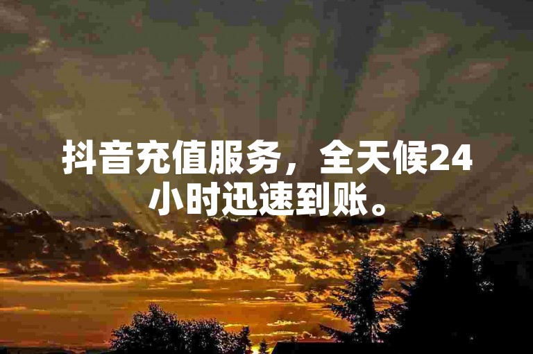 抖音充值服务，全天候24小时迅速到账。