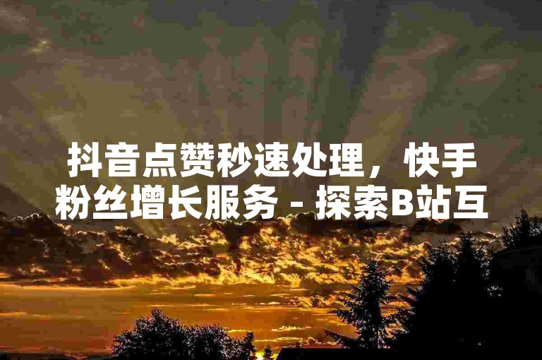 抖音点赞秒速处理，快手粉丝增长服务 - 探索B站互动提升秘籍，即刻点燃你的热情！