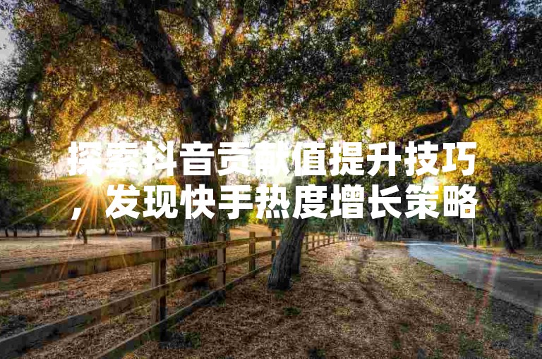 探索抖音贡献值提升技巧，发现快手热度增长策略 - 影视VIP会员优惠供应站 - 快手全天候自助免费服务工具。