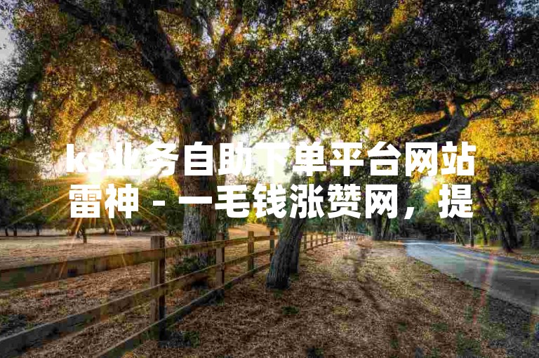 ks业务自助下单平台网站雷神 - 一毛钱涨赞网，提供便捷的在线服务，让您轻松获得所需的点赞和关注。