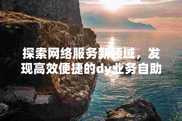 探索网络服务新领域，发现高效便捷的dy业务自助下单系统。