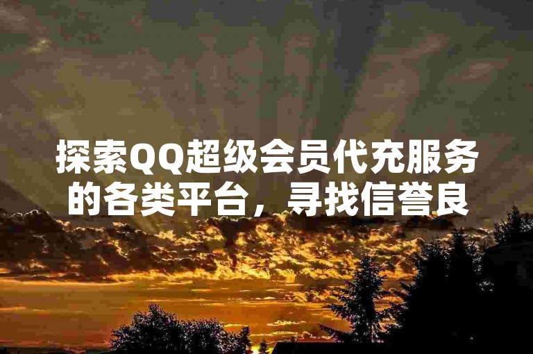 探索QQ超级会员代充服务的各类平台，寻找信誉良好的代充网站。