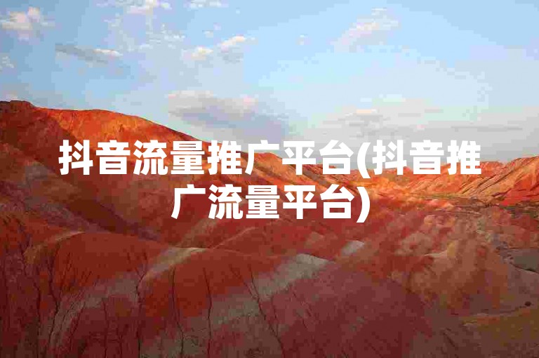 抖音流量推广平台(抖音推广流量平台)