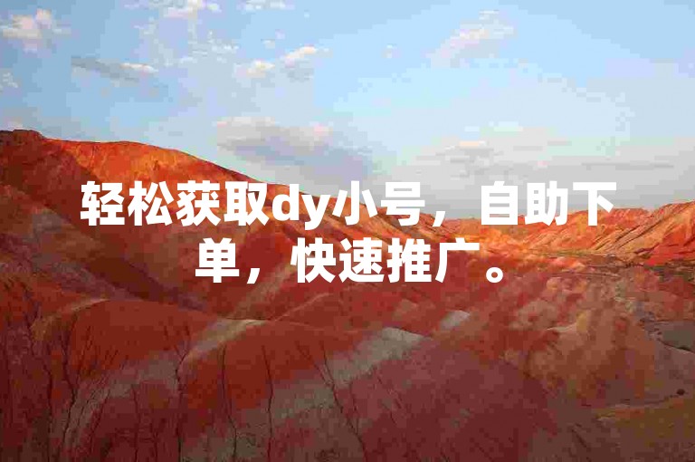 轻松获取dy小号，自助下单，快速推广。
