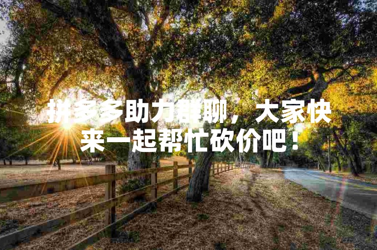拼多多助力群聊，大家快来一起帮忙砍价吧！