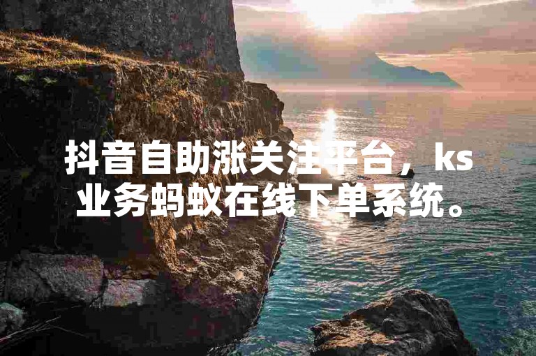 抖音自助涨关注平台，ks业务蚂蚁在线下单系统。