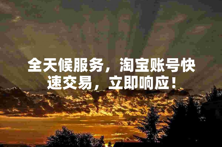 全天候服务，淘宝账号快速交易，立即响应！