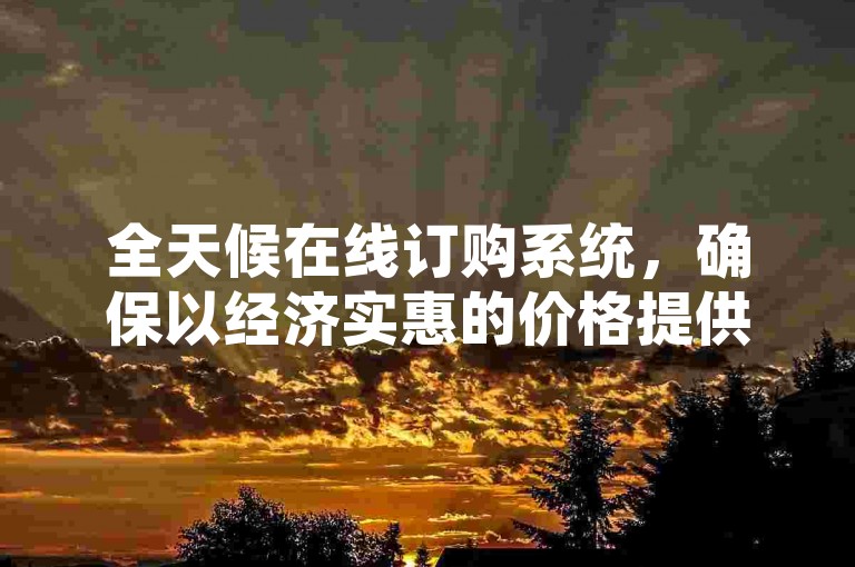 全天候在线订购系统，确保以经济实惠的价格提供持续服务。