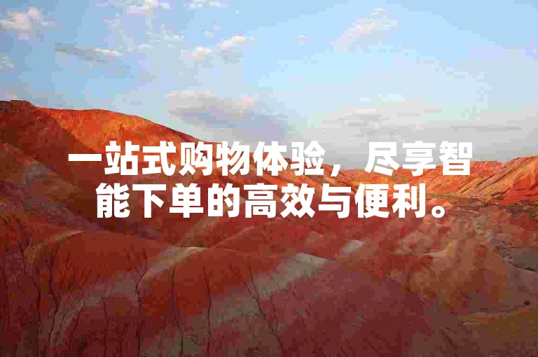一站式购物体验，尽享智能下单的高效与便利。