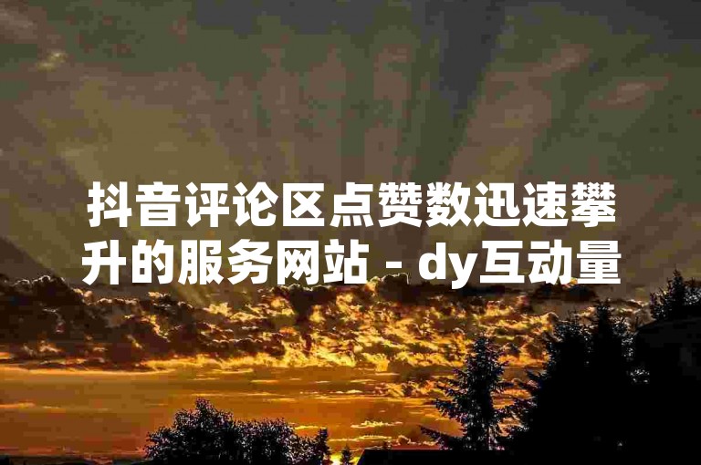 抖音评论区点赞数迅速攀升的服务网站 - dy互动量自助购买。