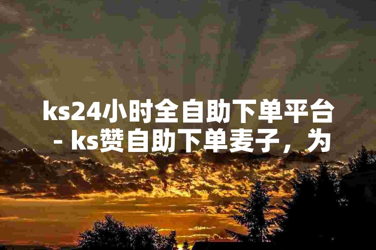 ks24小时全自助下单平台 - ks赞自助下单麦子，为您提供便捷的服务体验。