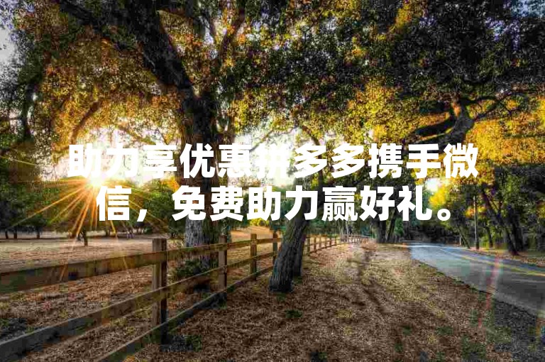 助力享优惠拼多多携手微信，免费助力赢好礼。