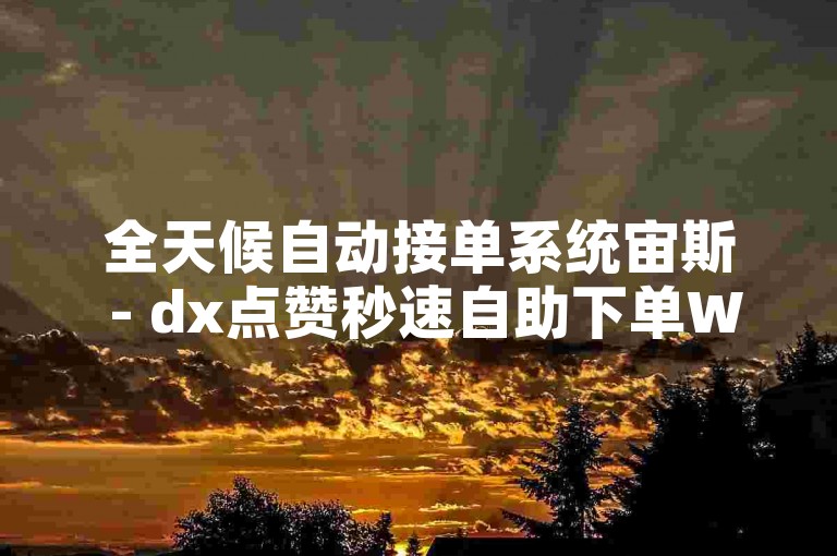 全天候自动接单系统宙斯 - dx点赞秒速自助下单WX