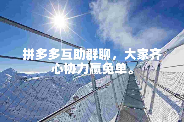拼多多互助群聊，大家齐心协力赢免单。