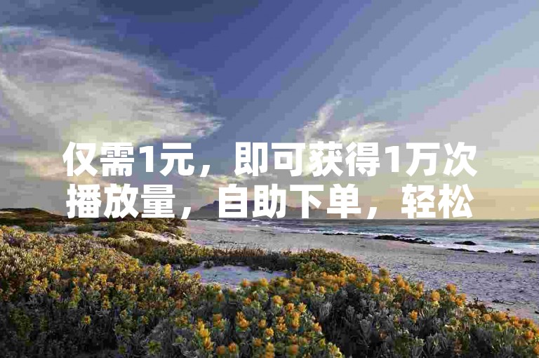 仅需1元，即可获得1万次播放量，自助下单，轻松提升曝光度。