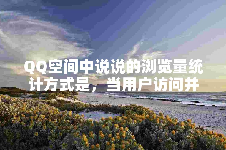 QQ空间中说说的浏览量统计方式是，当用户访问并查看某条说说时，该说说的浏览量就会相应增加一次计数。