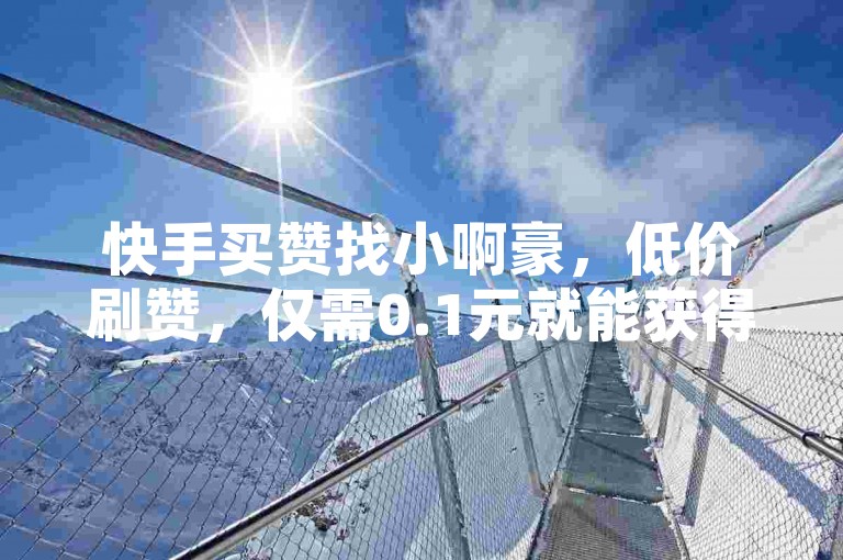 快手买赞找小啊豪，低价刷赞，仅需0.1元就能获得100个赞。
