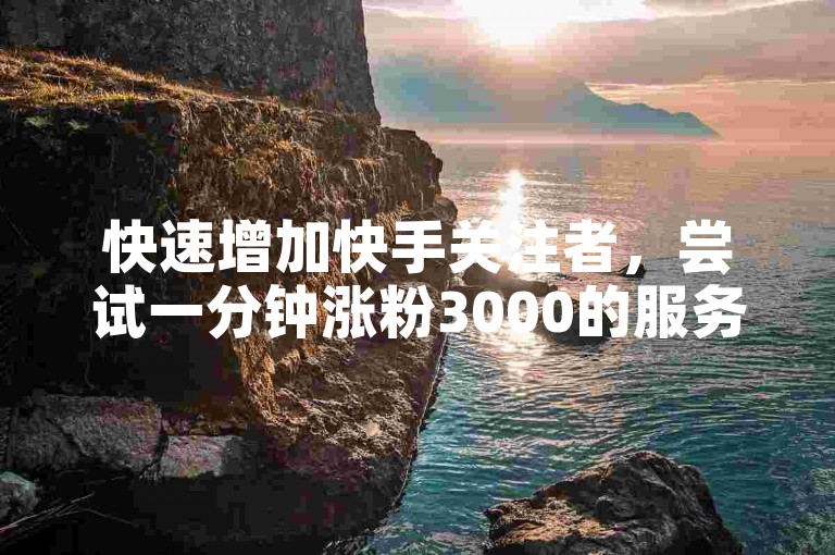 快速增加快手关注者，尝试一分钟涨粉3000的服务平台。