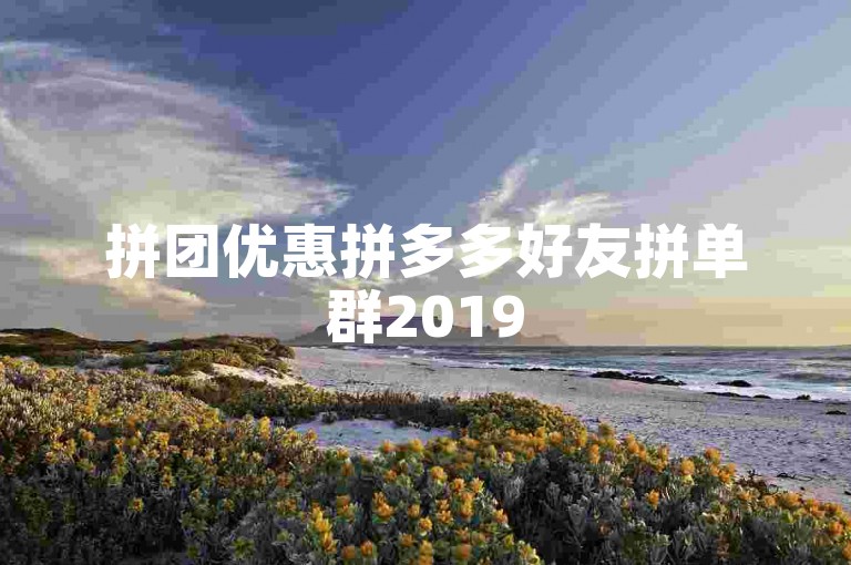 拼团优惠拼多多好友拼单群2019
