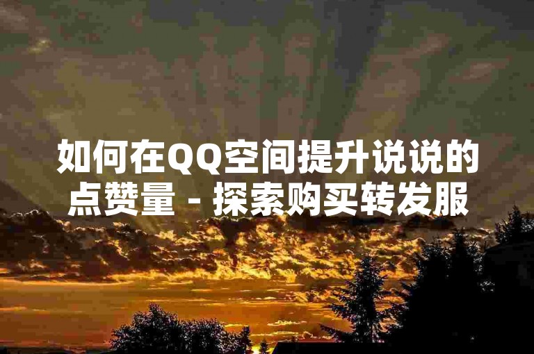 如何在QQ空间提升说说的点赞量 - 探索购买转发服务。