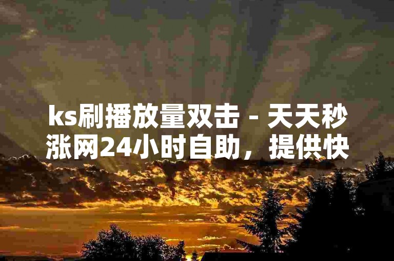 ks刷播放量双击 - 天天秒涨网24小时自助，提供快速提升视频热度的服务。