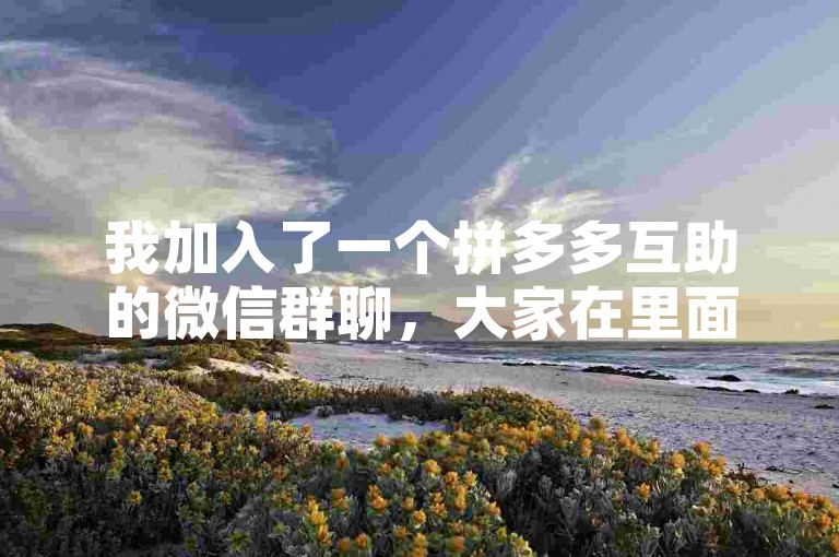 我加入了一个拼多多互助的微信群聊，大家在里面互相帮助完成拼单。