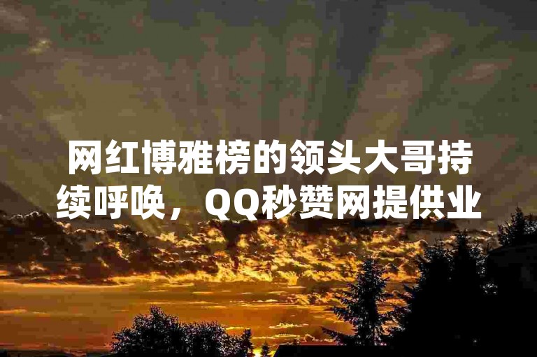 网红博雅榜的领头大哥持续呼唤，QQ秒赞网提供业务服务 - 自助下单qq空间说说赞 - 1元可购买100个赞的网站ks。