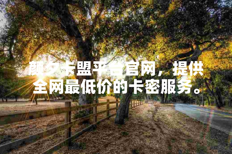 颜夕卡盟平台官网，提供全网最低价的卡密服务。