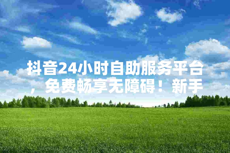 抖音24小时自助服务平台，免费畅享无障碍！新手上路首选！