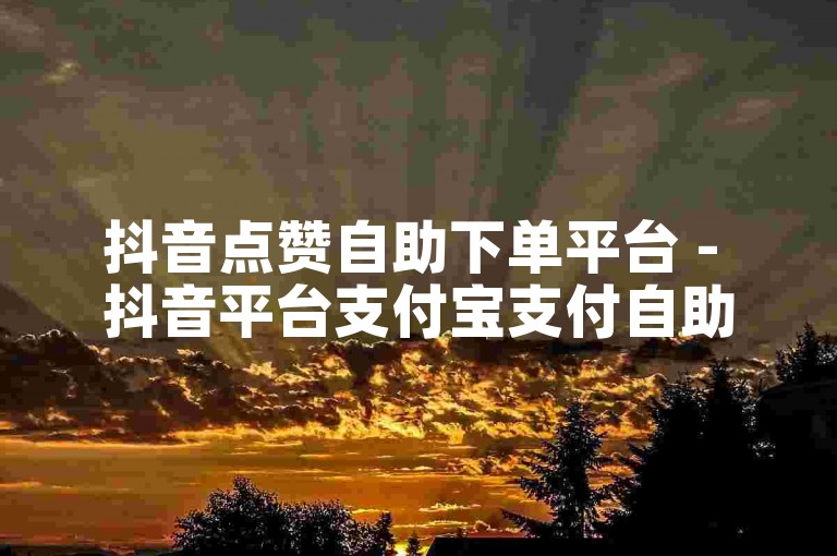 抖音点赞自助下单平台 - 抖音平台支付宝支付自助下单