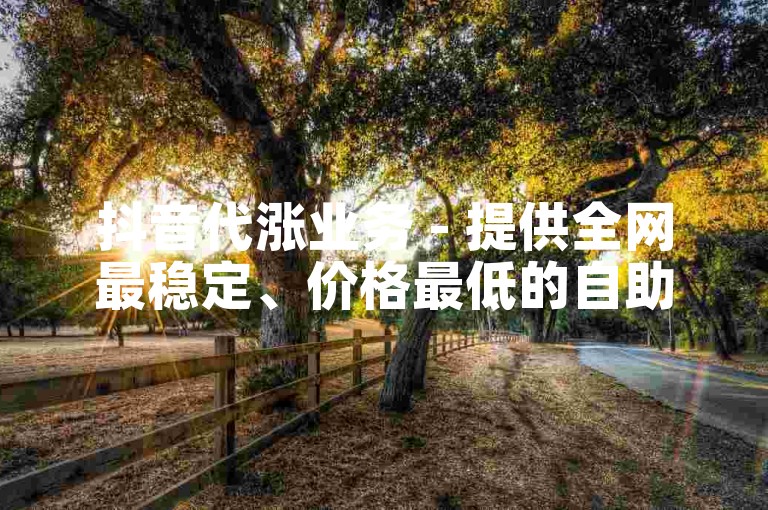 抖音代涨业务 - 提供全网最稳定、价格最低的自助下单平台。