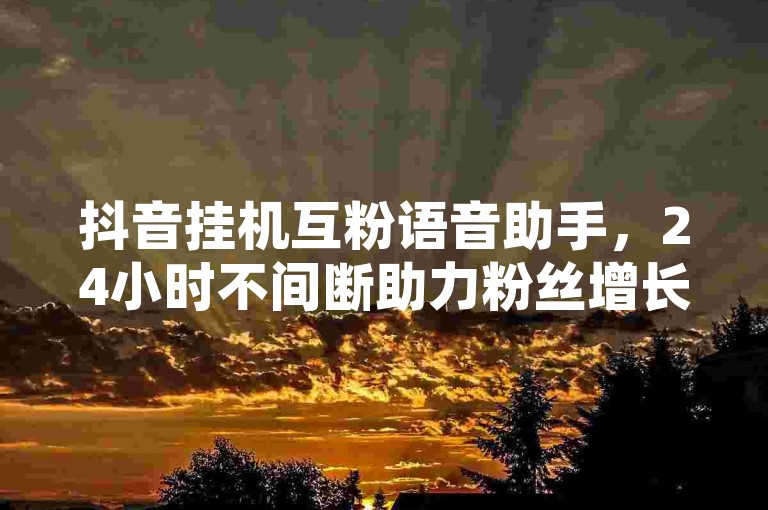 抖音挂机互粉语音助手，24小时不间断助力粉丝增长。